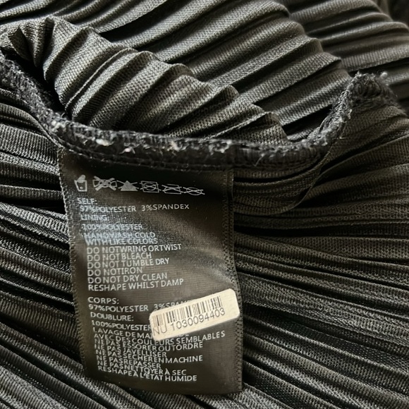 4SI3NNA Krista Pleated Long Sleeve Midi Dress Black - Picture 14 of 16